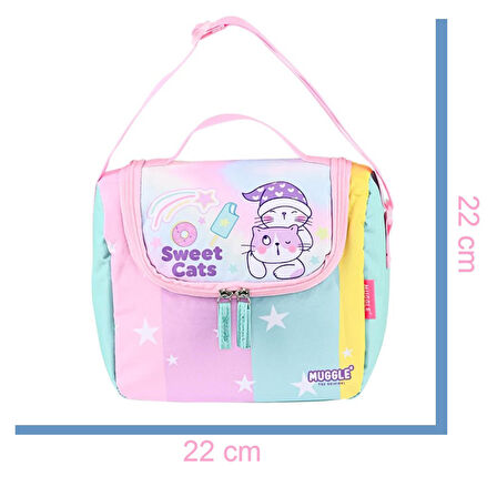 Muggle Tek Bölmeli Good Be Kind Termoslu Beslenme Çantası Pembe-Yeşil (MU-5736)