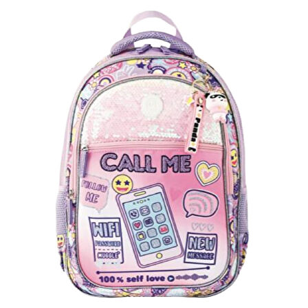 Muggle 3 Bölmeli Call Me Okul Sırt Çantası Lila (MU-5751)