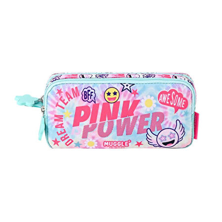 Muggle 2 Bölmeli Pink Power Kalemlik Pembe (MU-5773)