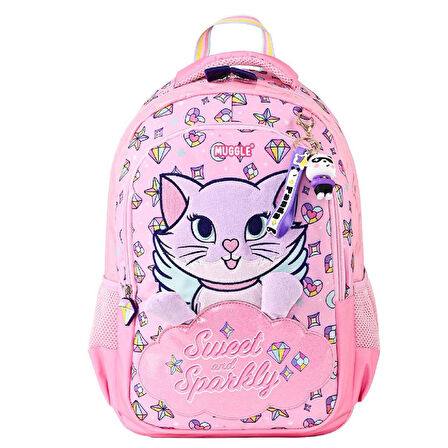 Muggle 2 Bölmeli Sweet And Sparkly Okul Sırt Çantası Pembe (MU-5796)