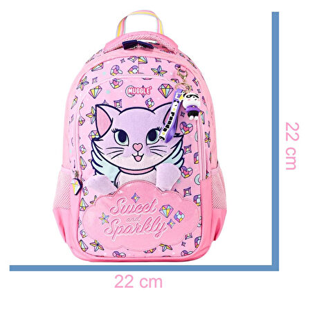 Muggle 2 Bölmeli Sweet And Sparkly Okul Sırt Çantası Pembe (MU-5796)