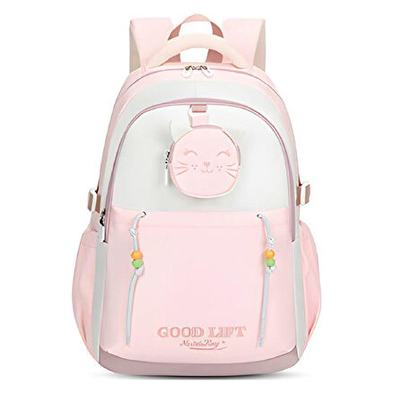 Muggle 3 Bölmeli Good Lift Kolej Okul Sırt Çantası Pembe (MU-1605)