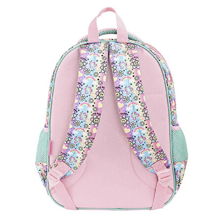 Muggle 2 Bölmeli Live Happy Okul Sırt Çantası Pembe (MU-9004)