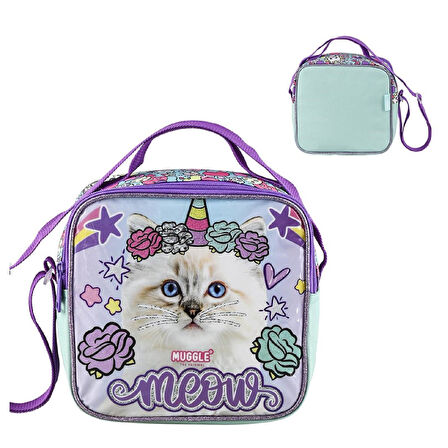 Muggle Pretty Cat Meow Termoslu Beslenme Çantası Mor (MU-9025)