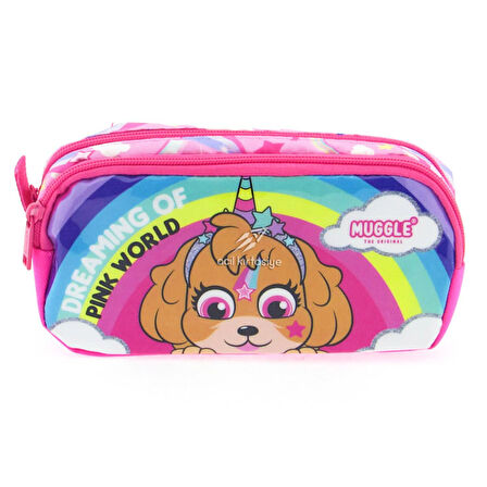 Muggle 2 Bölmeli Pink World Kalemlik (MU-9034)