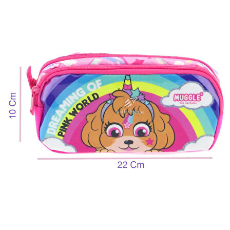 Muggle 2 Bölmeli Pink World Kalemlik (MU-9034)
