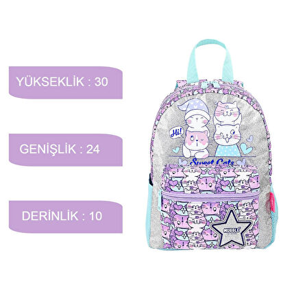 Muggle 2 Bölmeli Sweet Cats Anaokulu Sırt Çantası MU-9064