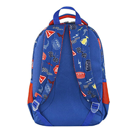 Muggle 3 Bölmeli Racing Machine Okul Sırt Çantası Lacivert (MU-9152)