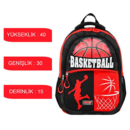 Muggle 3 Bölmeli Basketball Okul Sırt Çantası MU-9164