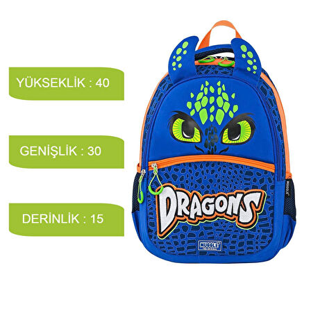 Muggle 3 Bölmeli Dragons Okul Sırt Çantası MU-9167