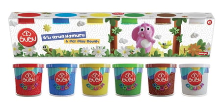 BU-BU Büyük Boy 6'lı Oyun Hamuru (6x100gr)