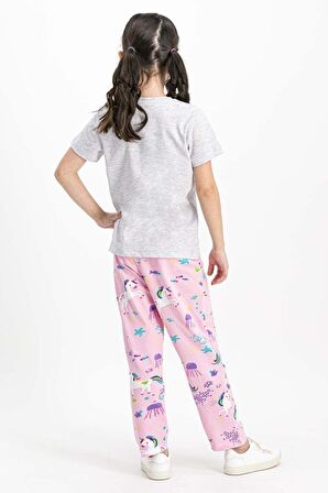 Kız Çocuk Gri Pijama Takımı