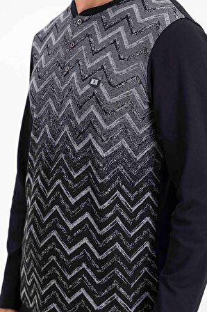 Arnetta Zig Zag Siyah Erkek Pijama Takımı