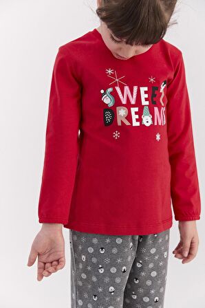 Rolypoly Sweat Dreams Kırmızı Kız Çocuk Pijama Takımı