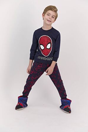 Spiderman Lisanslı Lacivert Erkek Çocuk Pijama Takımı