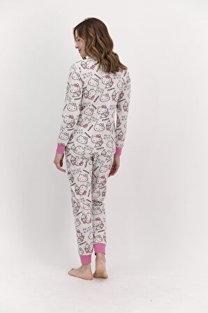 Hello Kitty Lisanslı Bejmelanj Kadın Pijama Takımı L1401-S