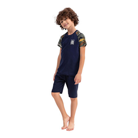 Infnty Lacivert Erkek Çocuk Bermuda Takım