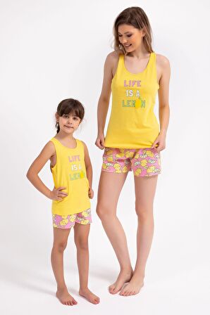 Arnetta Life Is A Lemon Sarı Kadın Şort Takım
