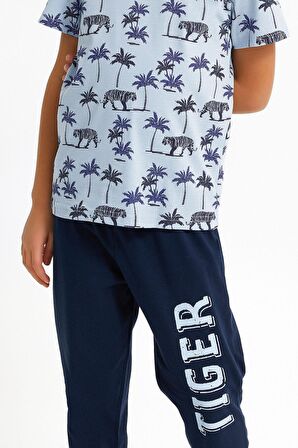 Rolypoly Tiger Duman Mavisi Erkek Çocuk Pijama Takımı
