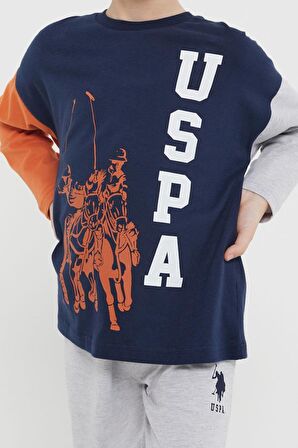 U.s. Polo Assn Lisanslı Horses Lacivert Erkek Çocuk Uzun Kol Pijama Takım