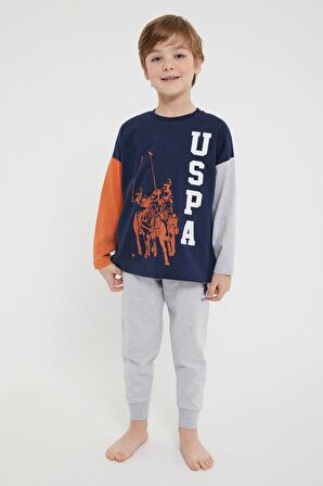 U.s. Polo Assn Lisanslı Horses Lacivert Erkek Çocuk Uzun Kol Pijama Takım