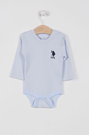 U.S. Polo Assn Lisanslı Açık Mavi Kız Bebek Uzun Kol Body Zıbın