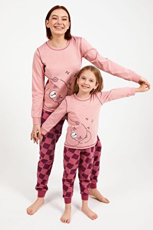 RolyPoly Bear Pembe Kadın Uzun Kol Pijama Takım
