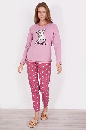 Arnetta Namaste Pembe Kadın Uzun Kol Pijama Takım