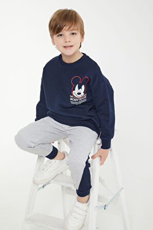 Mickey Mouse Lisanslı Lacivert Erkek Çocuk Eşofman Takım