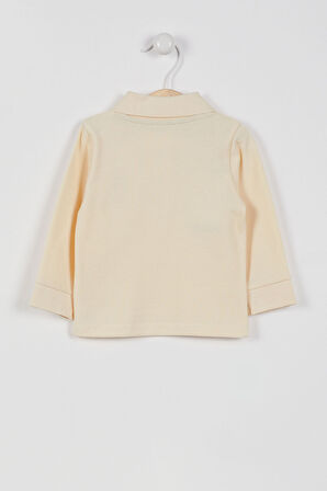 Lisanslı Classic Fildişi Bebek Uzun Kol Yakalı Sweatshirt