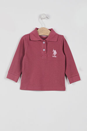 Lisanslı Classic Gül Kurusu Bebek Uzun Kol Yakalı Sweatshirt