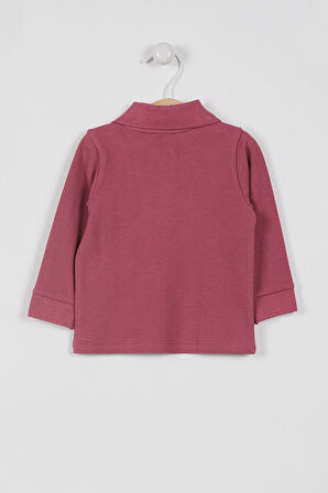 Lisanslı Classic Gül Kurusu Bebek Uzun Kol Yakalı Sweatshirt