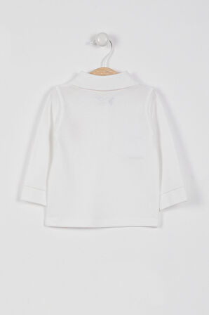 Lisanslı Classic Krem Bebek Uzun Kol Yakalı Sweatshirt