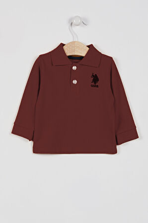 U.S. Polo Assn Lisanslı Classic Bordo Erkek Bebek Uzun Kol Yakalı Sweatshirt