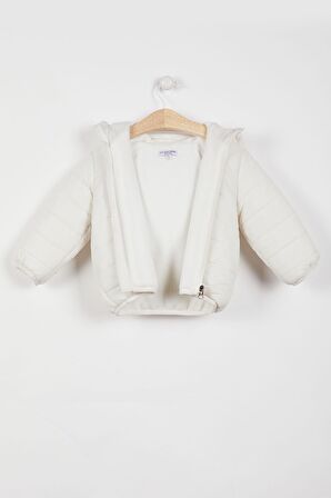 U.S. Polo Assn Lisanslı Ekru Bebek Mont