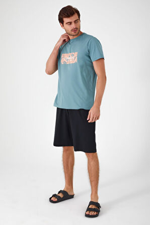 Arnetta Tropic Petrol Erkek Bermuda Takım