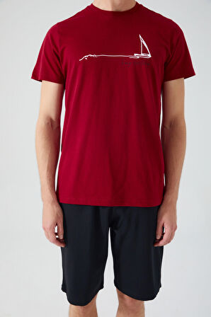 Arnetta Keep Sailing Koyu Kırmızı Erkek Bermuda Takım