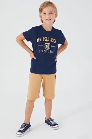 US1303 - Lacivert - U.S. Polo Assn. Erkek Çocuk Bermuda Takım