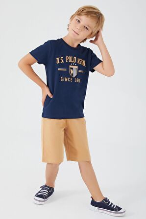 US1303 - Lacivert - U.S. Polo Assn. Erkek Çocuk Bermuda Takım