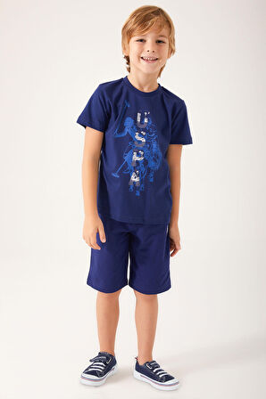 U.S. Polo Assn Color Painting Lacivert Erkek Çocuk Bermuda Takım