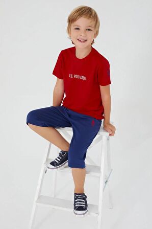 U.S. Polo Assn. U.s. Polo Assn Dark Red Texture Kırmızı Erkek Çocuk Kapri Takım
