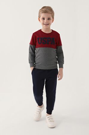 US1335 - Gri Melanj - U.S. Polo Assn. Erkek Çocuk Bermuda Takım