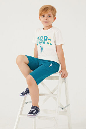 U.S. Polo Assn İntensely Comfortable Krem Erkek Çocuk Bermuda Takım