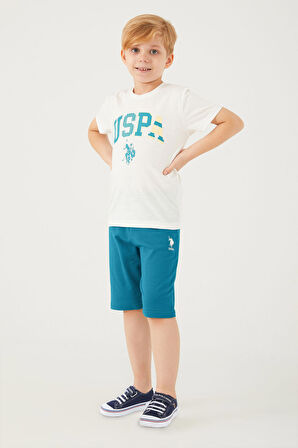 U.S. Polo Assn İntensely Comfortable Krem Erkek Çocuk Bermuda Takım