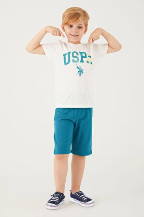 U.S. Polo Assn İntensely Comfortable Krem Erkek Çocuk Bermuda Takım