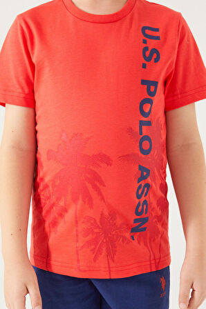 U.S. Polo Assn Pomegranate Flower Nar Rengi Erkek Çocuk Kapri Takım