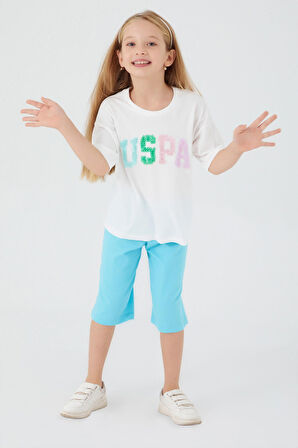 U.S. Polo Assn Round Font Color Beyaz Kız Çocuk Kapri Takım