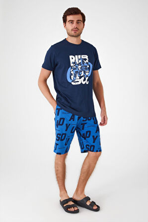 Rolypoly Burn Fat Not Oil Lacivert Erkek Bermuda Takım
