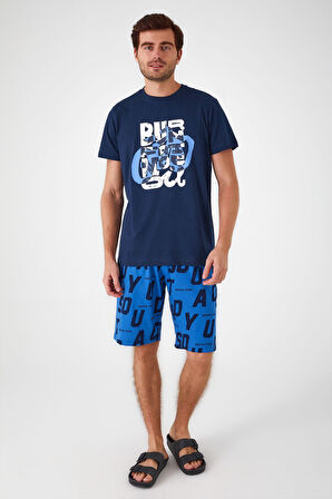 Rolypoly Burn Fat Not Oil Lacivert Erkek Bermuda Takım