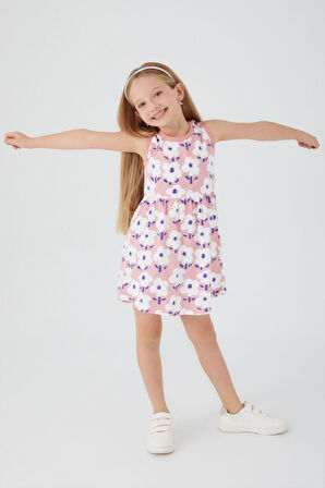 Rolypoly Florals Pembe Kız Çocuk Elbise